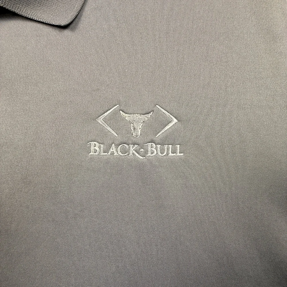Adidas Golf Mens XL Grey Performance Polo Shirt Black Bull Logo CD3331 Short Slv
